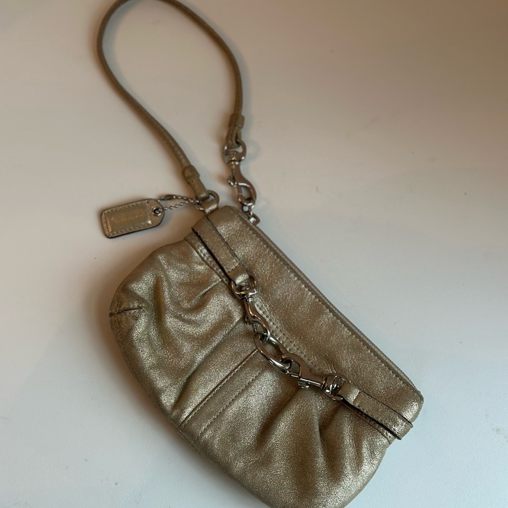 Coach Y2K Gold Wristlet or Clutch